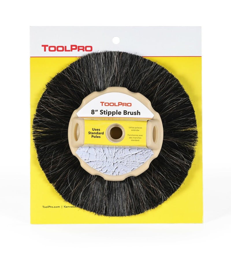 TOOLPRO 8-Inch Horse Hair Stipple Brush – Professional Texture Brush for Drywall and Ceiling Finishing - Image 1